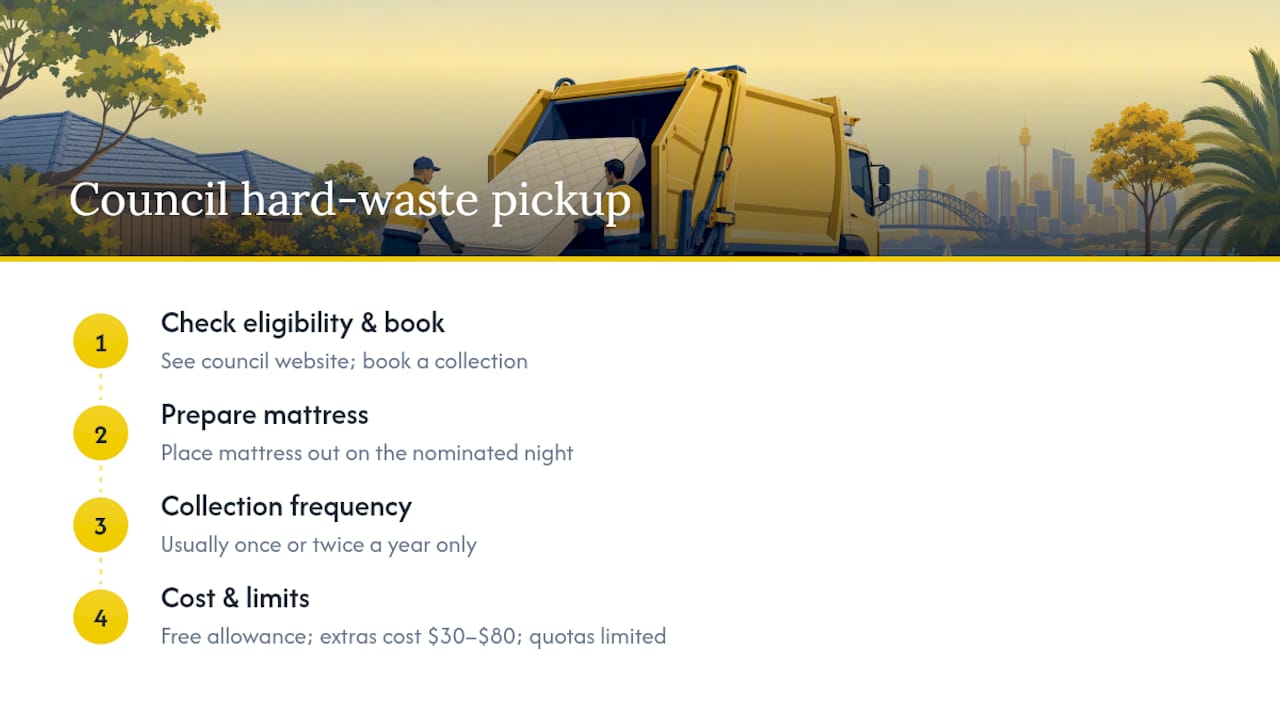Council mattress pickup process and costs