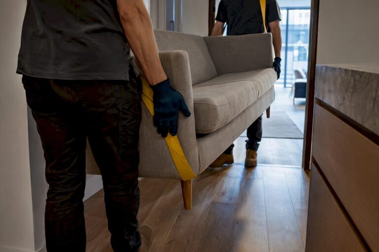 Sofa prepared for responsible removal