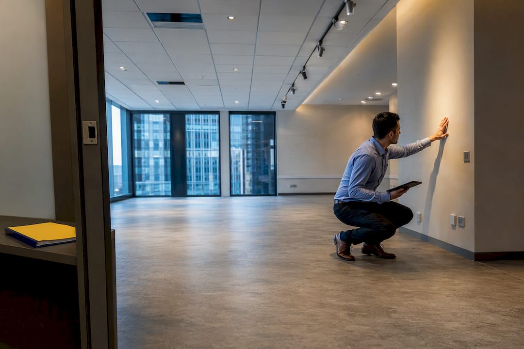Vacant office tenancy during handover inspection