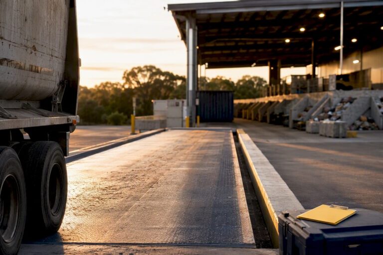 Waste load arriving at licensed facility weighbridge