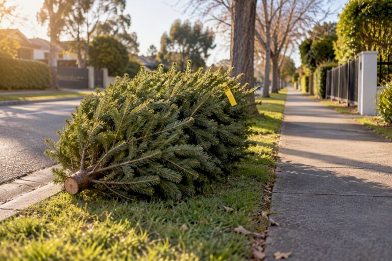 Christmas tree awaiting council collection