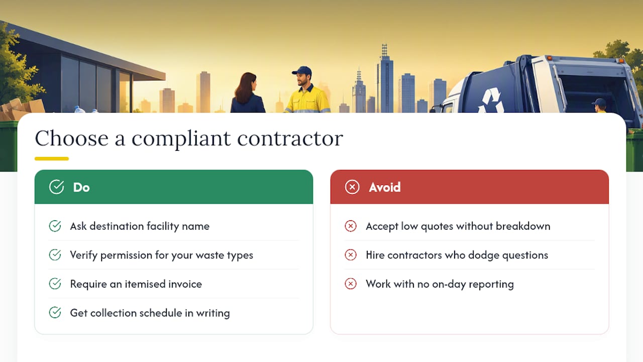 How do you choose a compliant waste contractor in Melbourne? — overview diagram