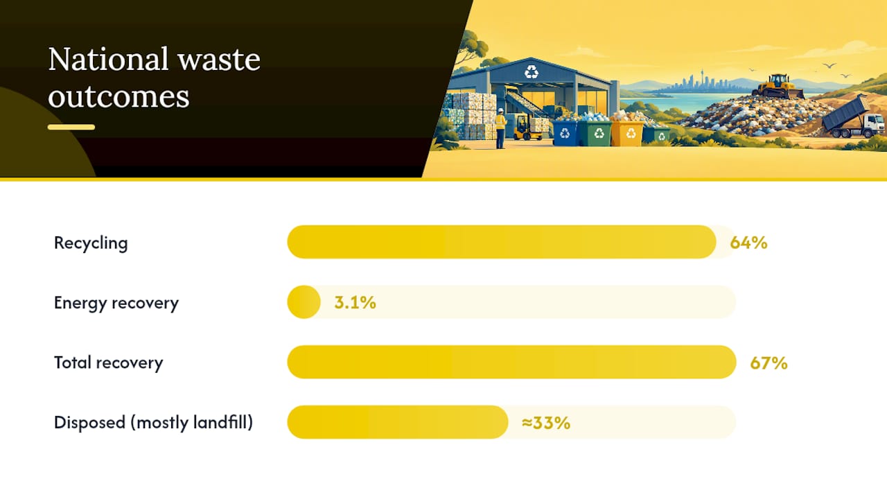 Australia waste recovery and disposal rates