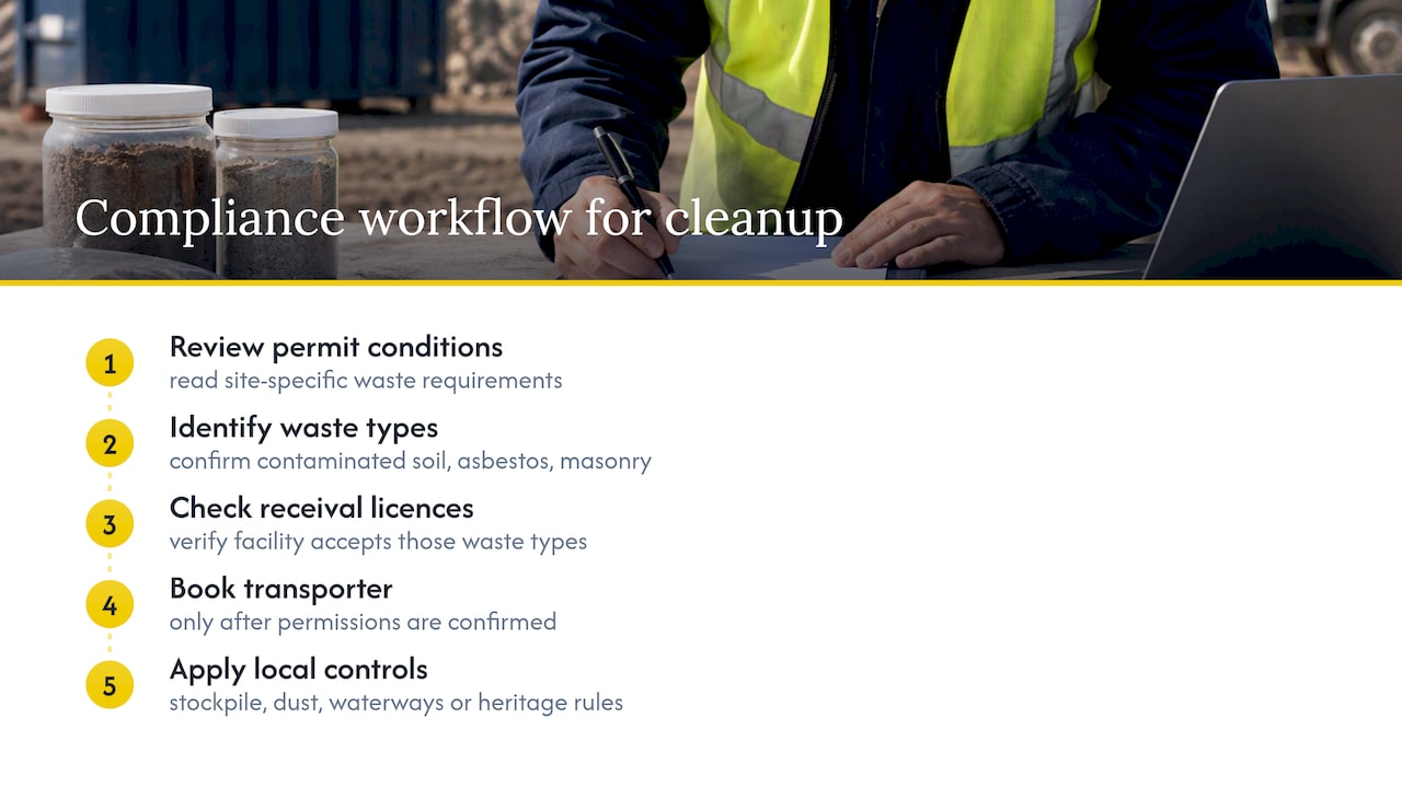 Construction waste compliance decision flow