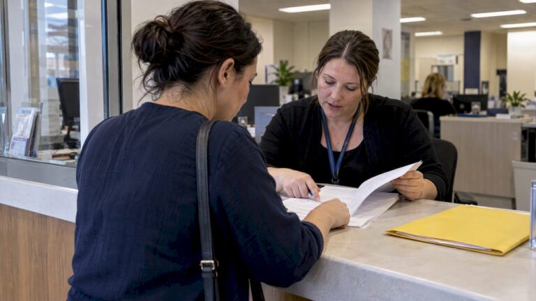 Property manager reviewing a council permit