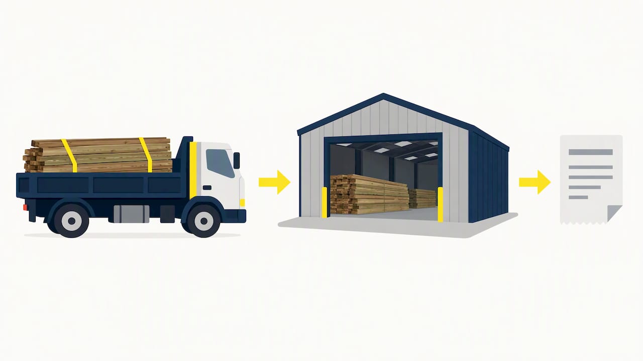 Treated timber delivery linked to receival receipt