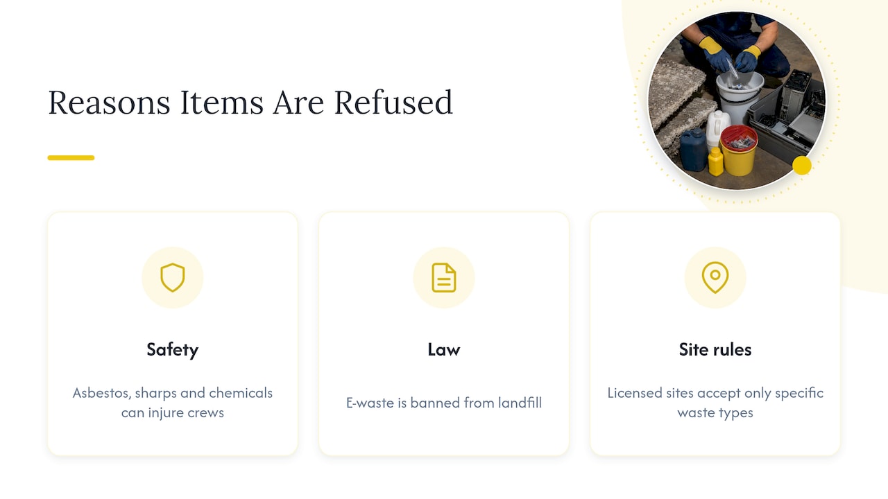 Three reasons junk items are refused
