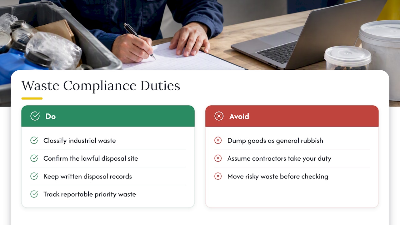 The legal side: waste is a duty, not just a nuisance — overview diagram