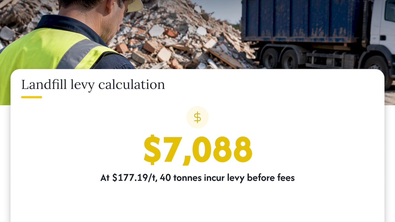 Landfill levy calculation for forty tonnes