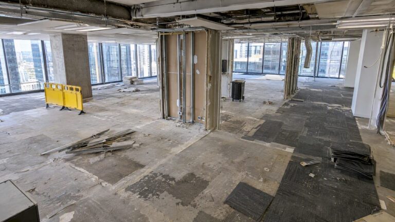 Partly stripped Melbourne office interior